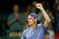 Tommy Paul of the United States celebrates after defeating Cristian Garin of Chile during their match on Day 3 of the Fayez Sarofim & Co. U.S. Men's Clay Court Championship - Source: Getty U.S. Men's Clay Court Championship